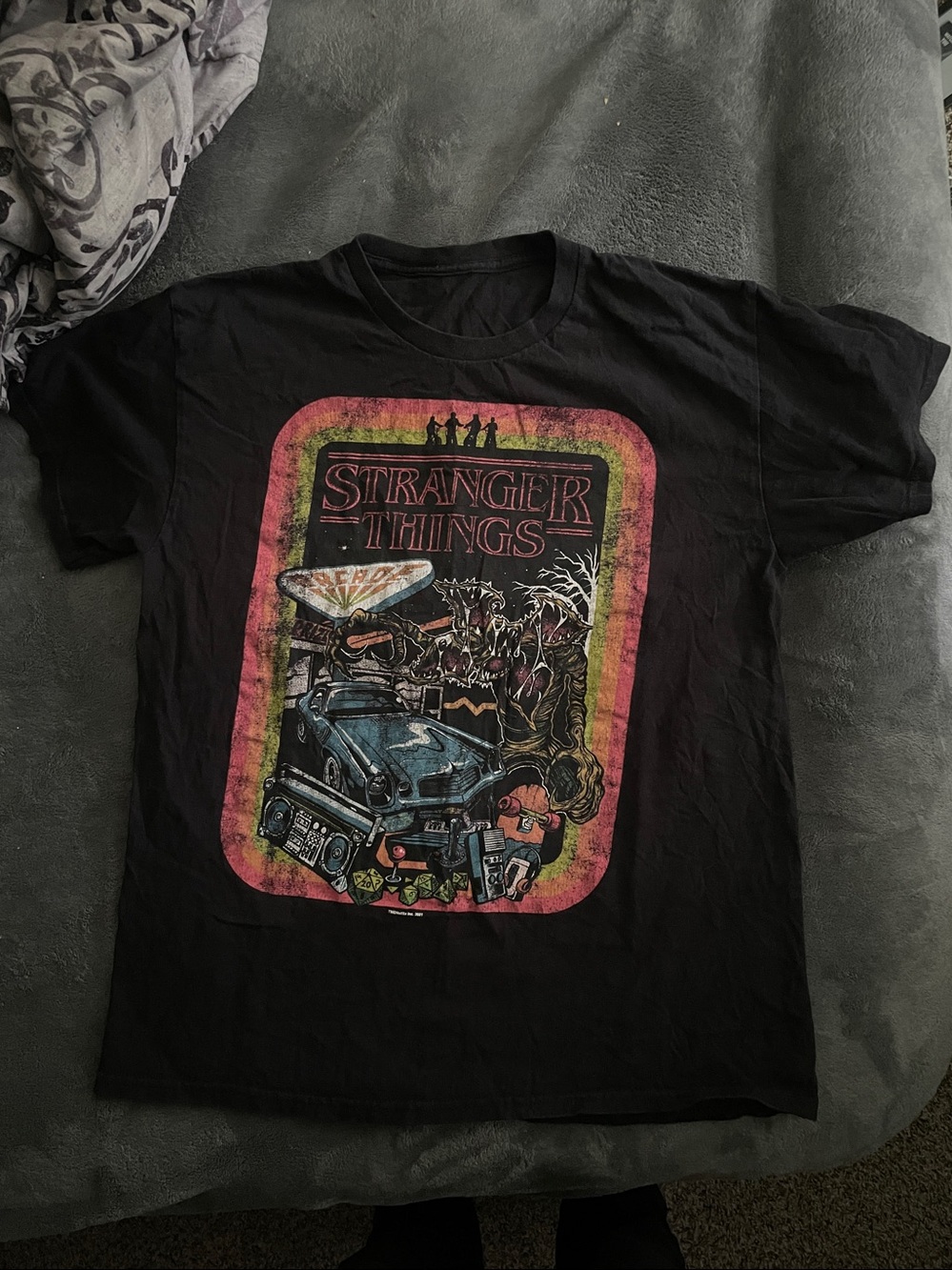 Stranger Things Netflix Demogorgon Black Graphic Tee